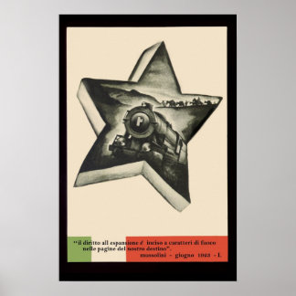 Pôster Mussolini Propaganda