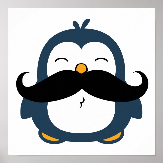 Pôster Mustache Penguin Trend (Frente)