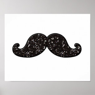 POSTER MUSTACHE PRETO DIVERTIDO