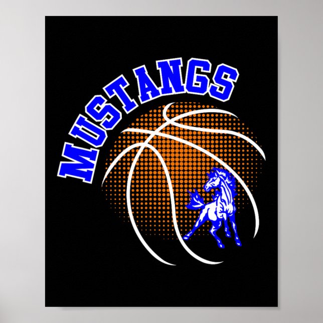 Poster Mustangs Sketll Orgulho Mustang Espírito Escolar M (Frente)