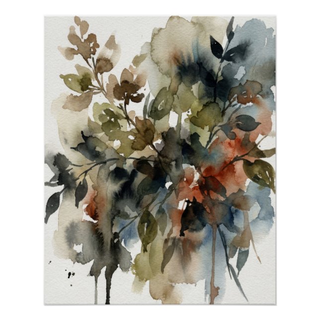 Pôster Muted Forest Watercolor (Frente)