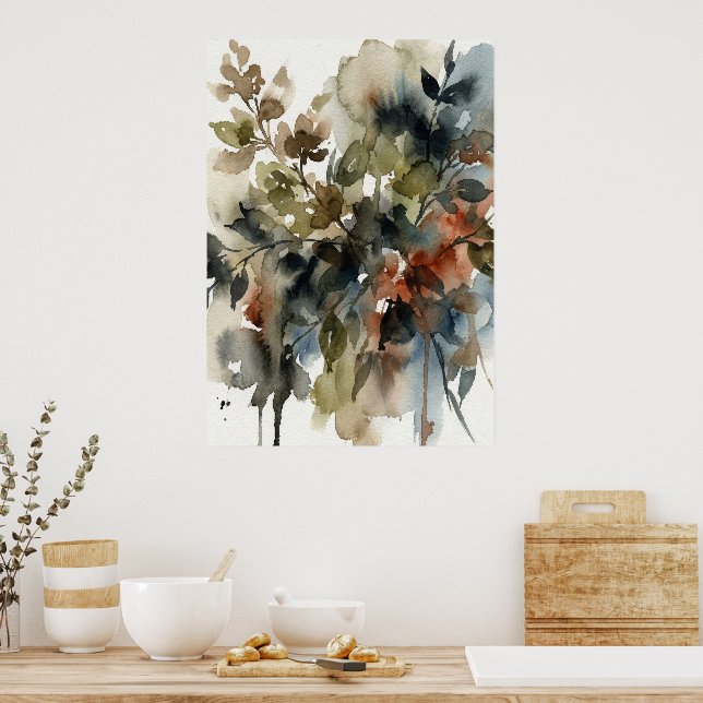 Poster Muted Forest Watercolor (Cozinha)