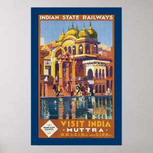 Poster ~ Muttra de India da visita
