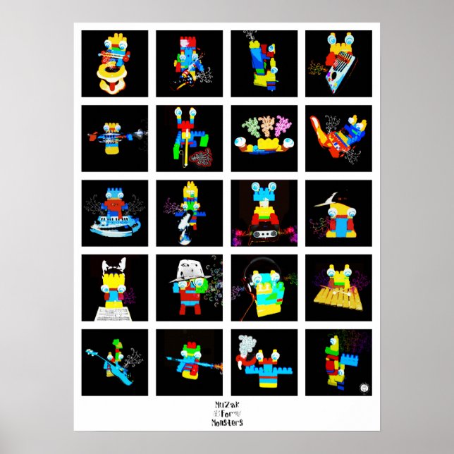 Pôster Muzak Para Monstros: Colagem (Frente)