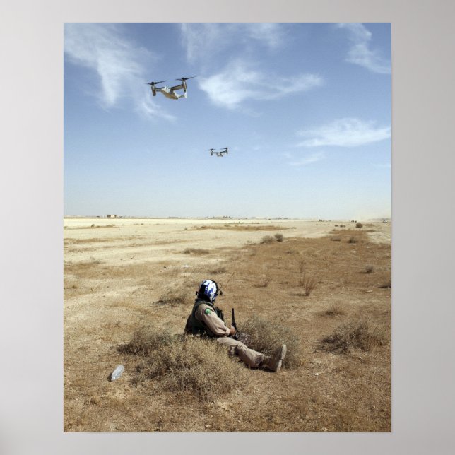 Pôster MV-22B Ospreys sobrevoam o Hospital de Marinhos do (Frente)