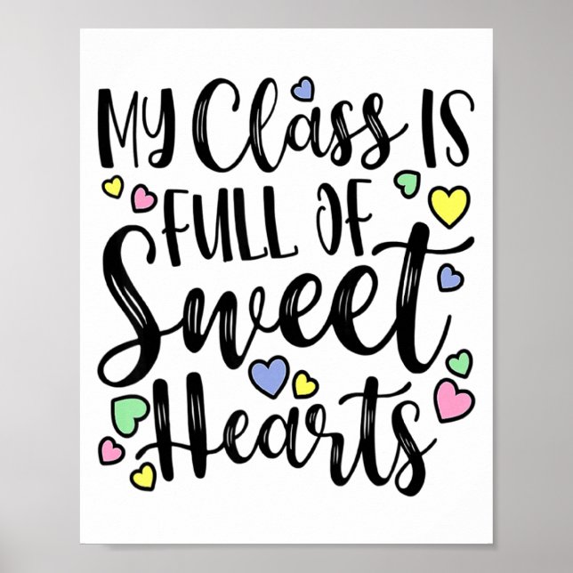 Poster My Cl Is Full Of Sweet Heart Valentines Day Cu  (Frente)