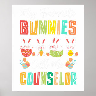 Poster my favorite bunnies call me counselor, retro, vint