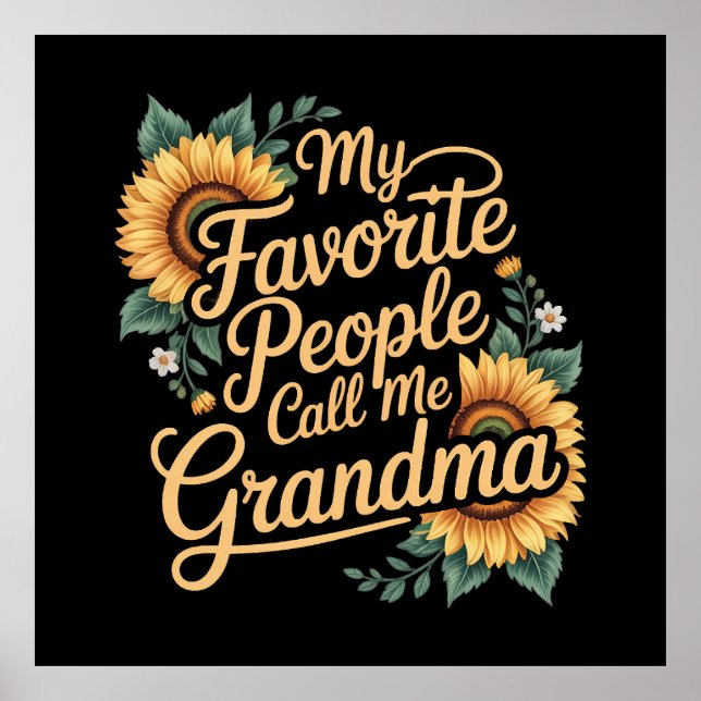 Poster My Favorite People Call Me Grandma Mother's Day (Frente)