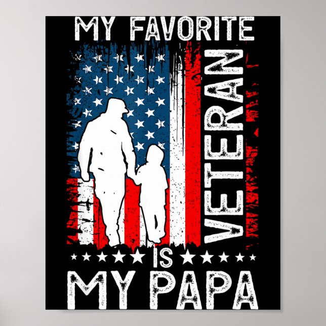 Poster My Favorite Veteran Is My Papa Grandpa Thank You V (Frente)