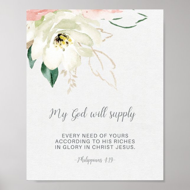 Poster My God Will Supply, Bible Verse (Frente)