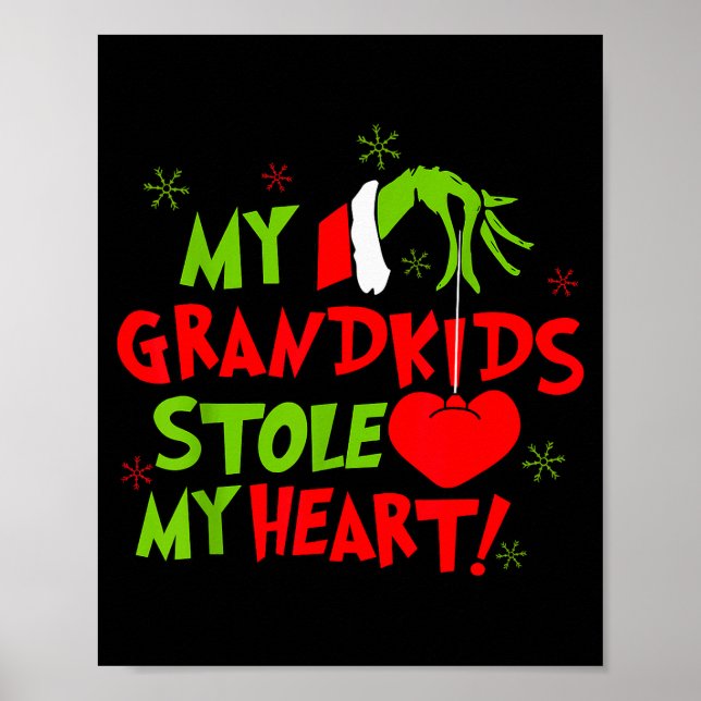 Poster My Grandkids Stole My Heart Christmas Holiday Gran (Frente)