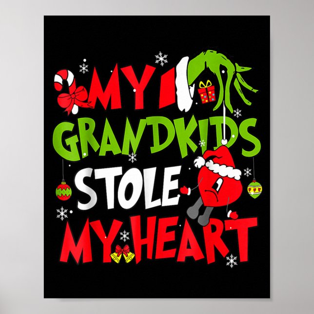 Poster My Grandkids Stole My Heart Christmas Xmas Family  (Frente)