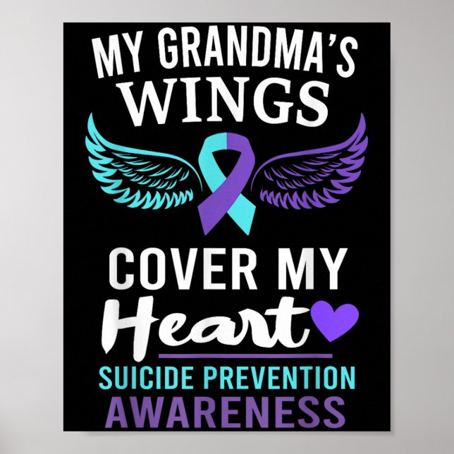 Poster My Grandma's Wings Cover Heart Suicide Awareness R (Frente)