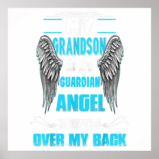 Poster My Grandson Is My Guardian Angel Watches Over Gift (Frente)