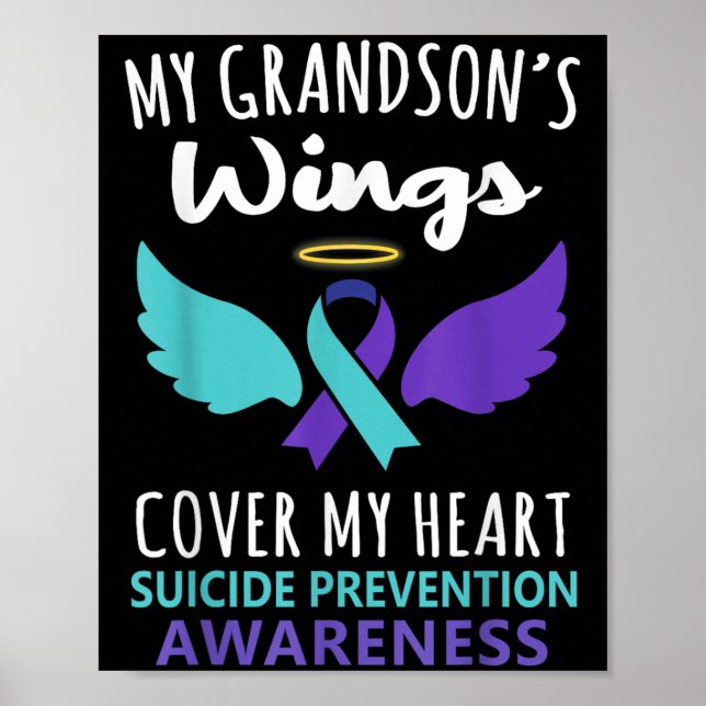 Poster My Grandson's Wings Cover Heart Suicide Awareness  (Frente)