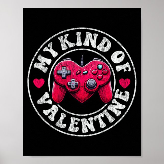 Poster My Kind Valentine Gamer Cool Valentines Day Girl B (Frente)
