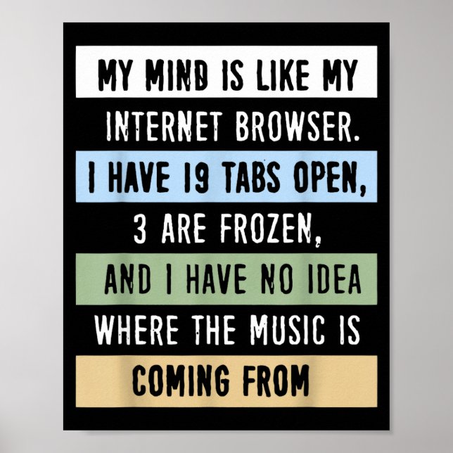 Poster My Mind Is Like A Internet Browser  (Frente)