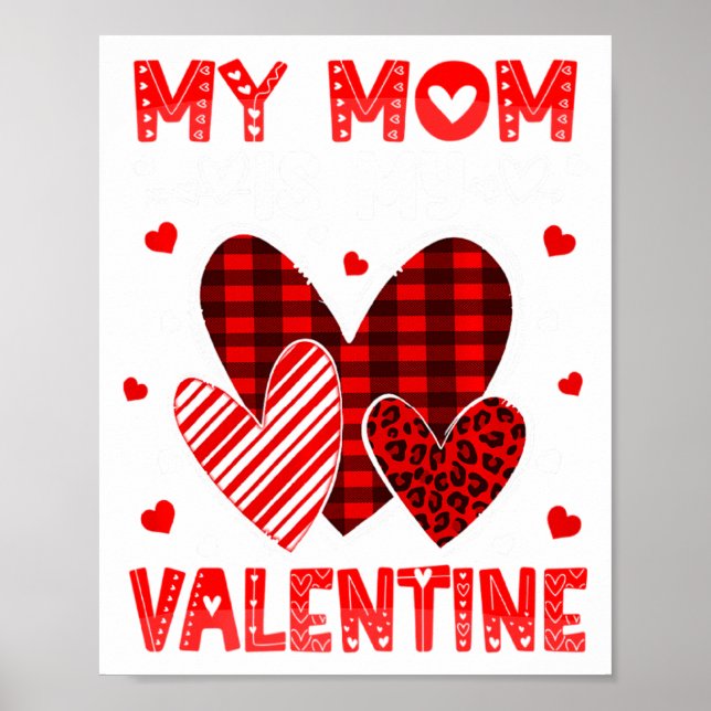 Poster My Mommy Is My Valentine Heart Kid Boys Girls Vale (Frente)