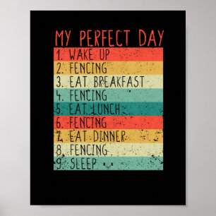 Poster My perfect day fencing coach lover epee