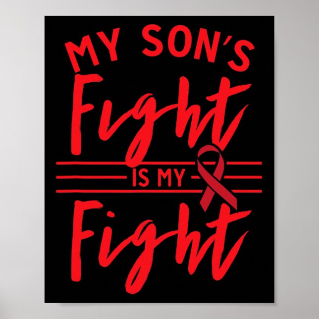 Poster My Son's Fight Is My Fight Blood Cancer Awareness  (Frente)