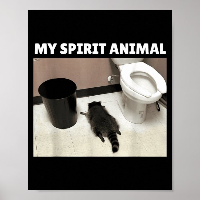 Poster My Srit Animal Raccoon Trash Panda Drunk In The Ba (Frente)