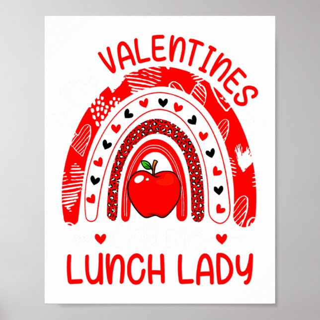 Poster My Valentines Call Me Lunch Lady Rainbow Valentine (Frente)