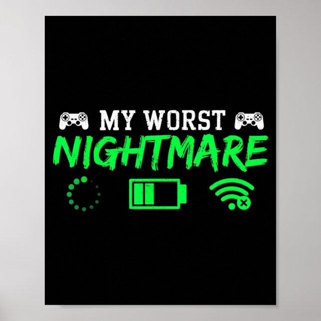Poster My Worst Gamer Funny Gaming Men Teen Boys Kids  (Frente)