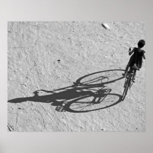 Pôster Myamar, Bagan, jovem andando de bicicleta e