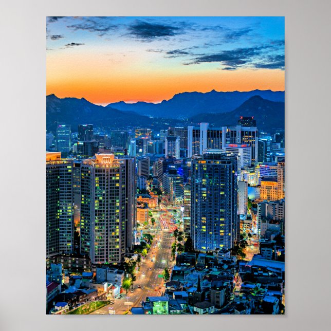 Poster Myeongdong, Seul, Coreia do Sul (Frente)