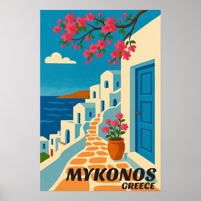 Poster Mykonos Greece Seaside Travel  (Frente)