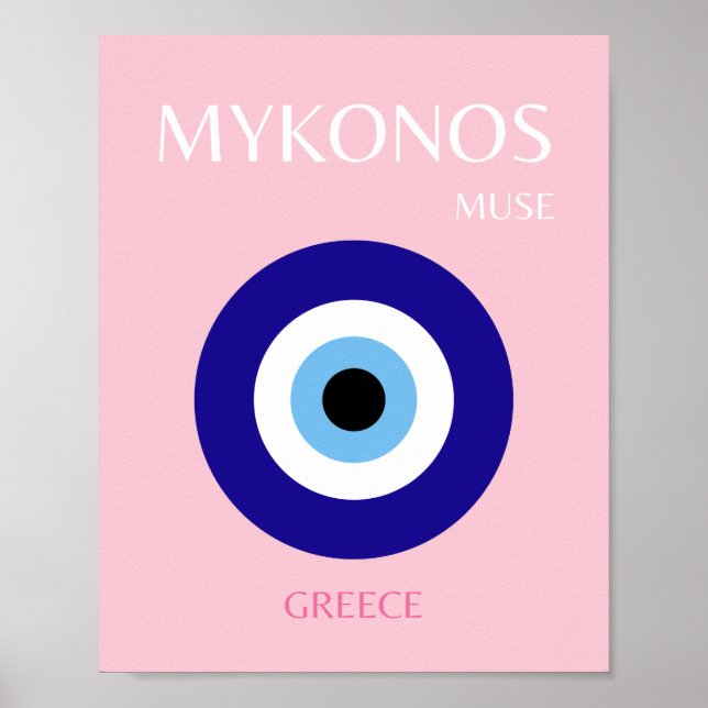 Poster Mykonos Muse, Mykonos, rosa (Frente)