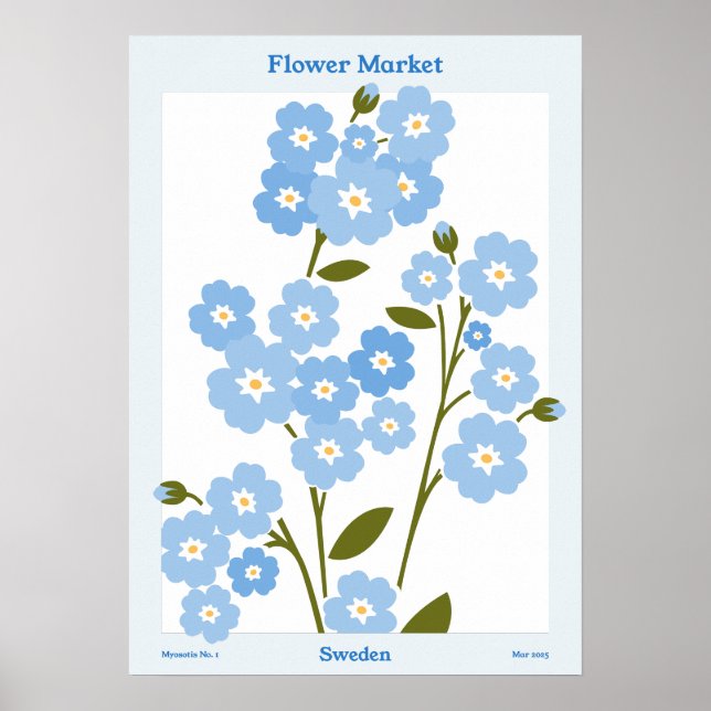 Poster Myosotis do Jardim do Mercado (Frente)