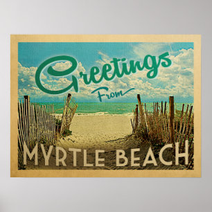 Poster Myrtle Beach Viagens vintage