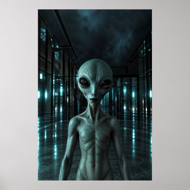 Poster Mysterious Grey Alien (Frente)