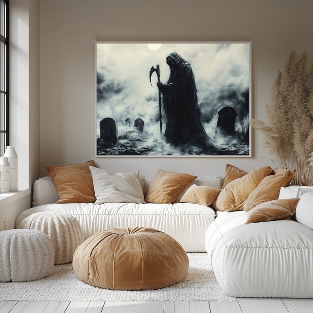 Poster Mysterious Grim Reaper em um cemitério de gays (Criador carregado)