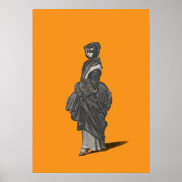 Poster Mysterious masked woman by Wenceslaus Hollar