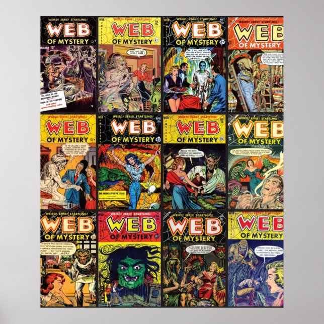 Poster Mystery Comic Covers  Vintage comic (Frente)