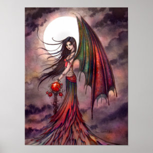 Poster Mystic Autumn Vampire Fantasy Fairy Halloween Art
