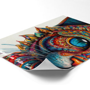 Poster Mystic Boho Feline Mandala