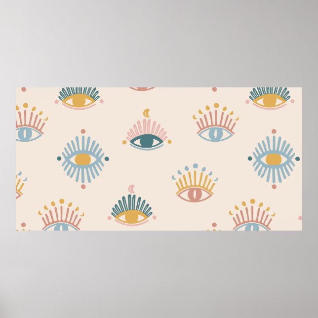 Poster Mystic eyes seamless pattern,mystical background,m (Frente)