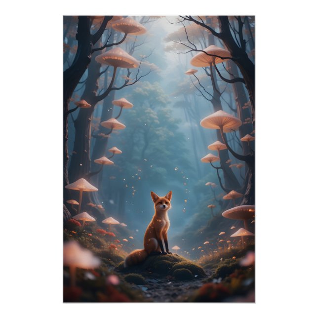 Pôster Mystic Forest Fox (Frente)