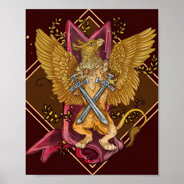Poster Mystic Griffin com espadas (Frente)