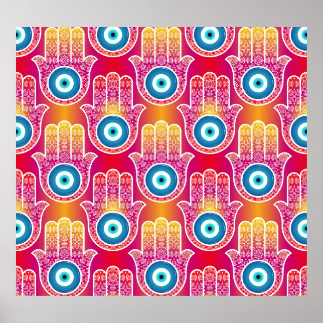 Poster Mystic hamsa: design de ornamentado sem soldadura  (Frente)
