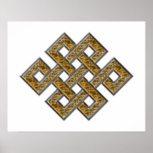Pôster Mystic Knot - Silver & Gold 2
