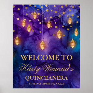 Poster Mystic Marrakesh Night Lanterns Bokeh Quinceañera