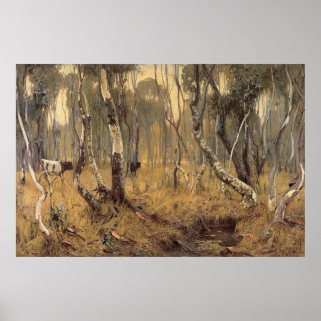 Poster Mystic Morn Hans Heysen 1904 Sul da Austrália (Frente)