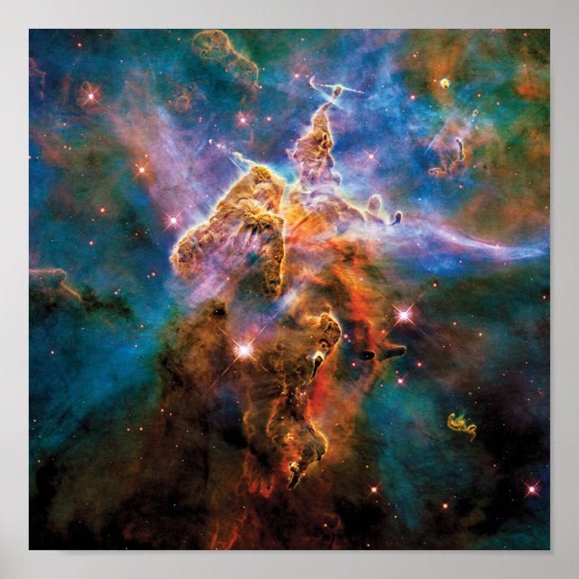 Pôster Mystic Mountain Carina Nebula Hubble Photo (Frente)