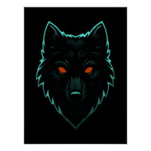 Mystic Neon Wolf Design