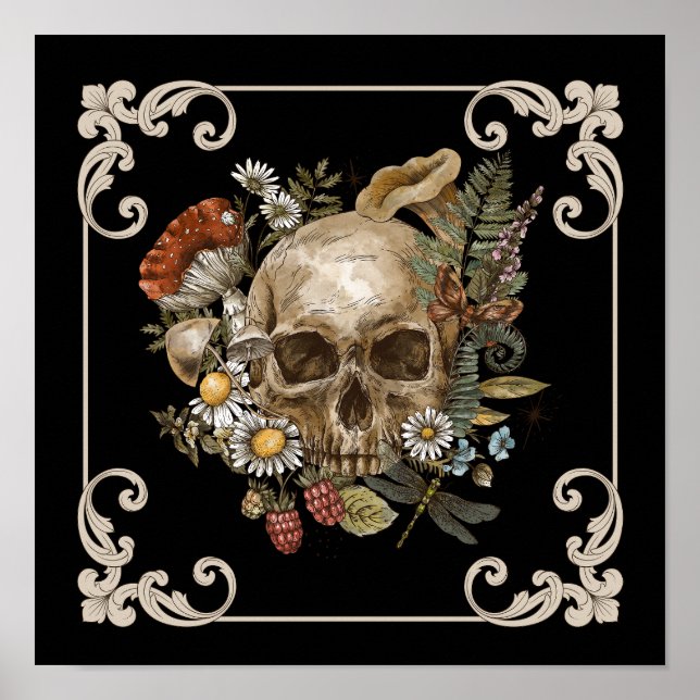 Poster Mystic Skull Vintage Black (Frente)