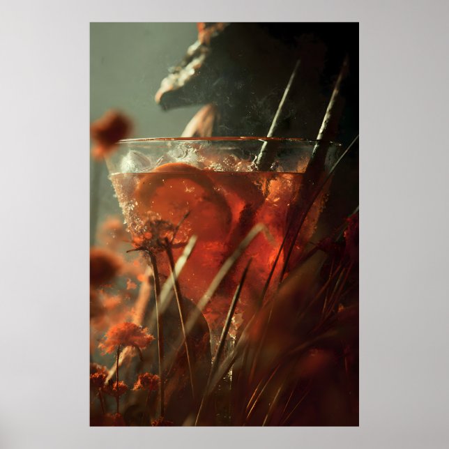 Poster Mystical Citrus Cocktail – Dark Botanical Art Prin (Frente)